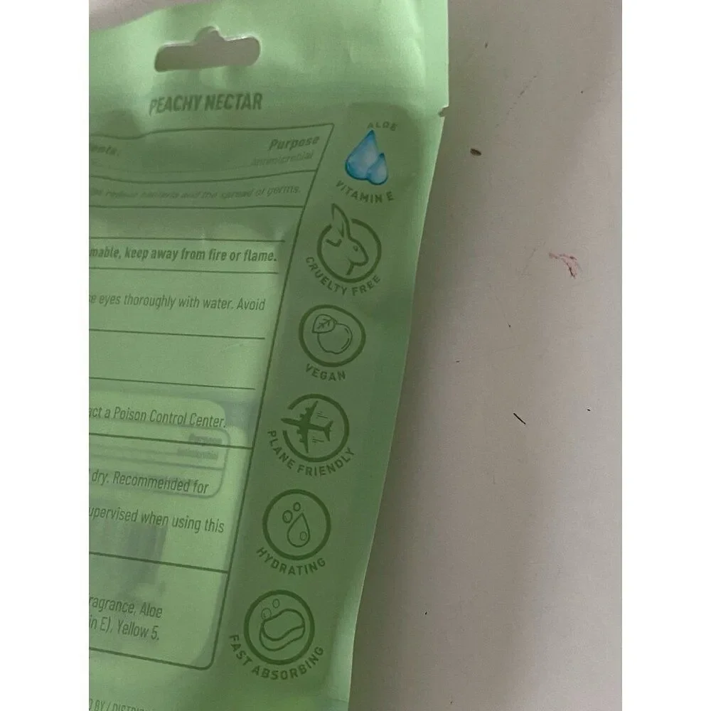 Wish Scented Hand Sanitizer Spray 1.2 Fl Green Peachy‎ Nectar Hydrating NEW